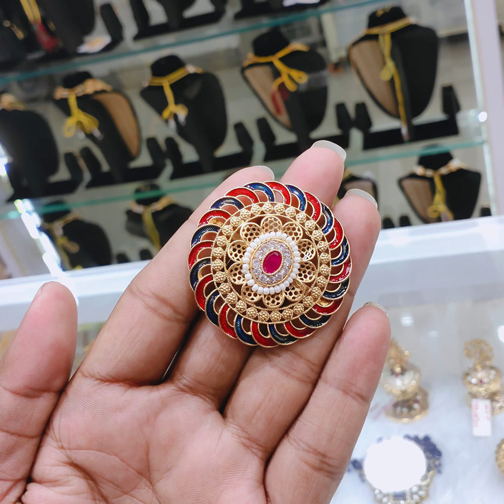 Lucentarts Jewellery Pota And Meenakari Adjustable Ring
