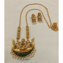 Lucentarts Jewellery Traditional Pota Stone And Pearl Temple Necklace Set