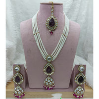 Lucentarts Jewellery Heritage Kundan Stone And Pearl Necklace Set