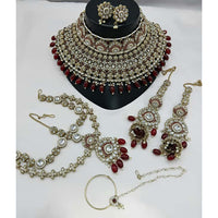 Lucentarts Jewellery Kundan And Beads Meenakari Semi Bridal Necklace Set