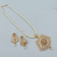 Lucentarts Jewellery Heritage Pota Stone And Pearl Long Necklace Set