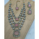 Lucentarts Jewellery Fancy Crystal And Austrian Multi Layer Necklace Set