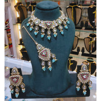 Lucentarts Jewellery Kundan Stone Pearl And Beads Choker Necklace Set 