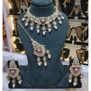 Lucentarts Jewellery Kundan Stone Pearl And Beads Choker Necklace Set