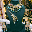 Lucentarts Jewellery Kundan Stone Pearl And Beads Choker Necklace Set 
