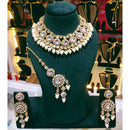 Lucentarts Jewellery Kundan Stone Pearl And Beads Choker Necklace Set