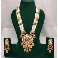 Lucentarts Jewellery Kundan Stone And Pearl Long Necklace Set 