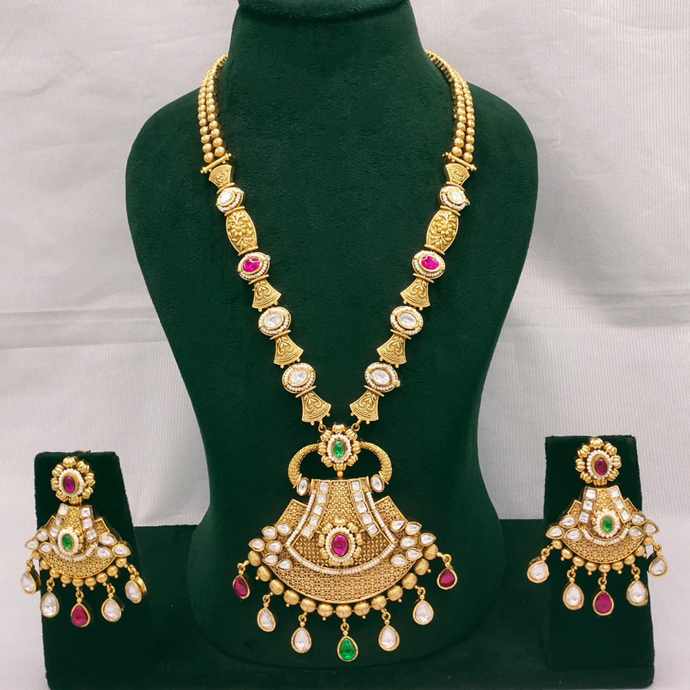 Lucentarts Jewellery Kundan Stone And Pearl Long Necklace Set