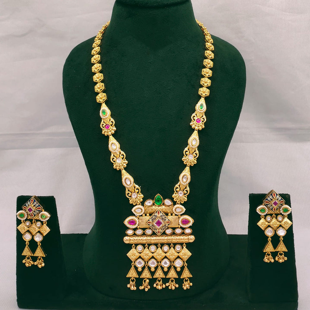 Lucentarts Jewellery Kundan Stone And Pearl Long Necklace Set
