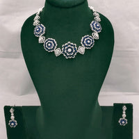 Lucentarts Jewellery Radiant American Diamond Necklace Set