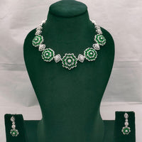 Lucentarts Jewellery Radiant American Diamond Necklace Set