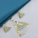 Lucentarts Jewellery Royal American Diamond Pendant Set