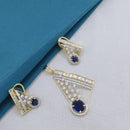 Lucentarts Jewellery Royal American Diamond Pendant Set