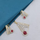 Lucentarts Jewellery Royal American Diamond Pendant Set