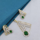 Lucentarts Jewellery Royal American Diamond Pendant Set