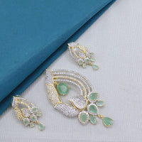 Lucentarts Jewellery Royal American Diamond Pendant Set