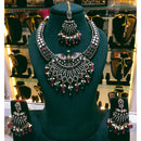 Lucentarts Jewellery Elegant Pota Stone And Austrian Stone Pearl Necklace Set