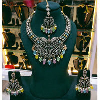 Lucentarts Jewellery Elegant Pota Stone And Austrian Stone Pearl Necklace Set