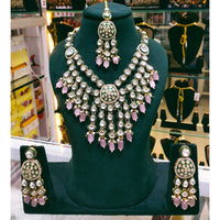 Lucentarts Jewellery Designer Kundan Stone Pearl And Beads Necklace Set