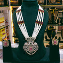 Lucentarts Jewellery Elegant Pota Stone And Austrian Stone Long Necklace Set