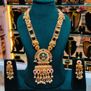 Lucentarts Jewellery Elegant Pota Stone And Pearl Long Necklace Set