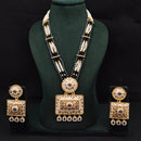 Lucentarts Jewellery Royal Crystal Stone And Pearl Meenakari Long Necklace Set