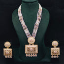 Lucentarts Jewellery Royal Crystal Stone And Pearl Meenakari Long Necklace Set