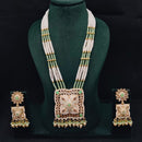 Lucentarts Jewellery Royal Crystal Stone And Pearl Meenakari Long Necklace Set