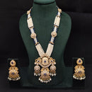 Lucentarts Jewellery Royal Crystal Stone And Pearl Meenakari Long Necklace Set