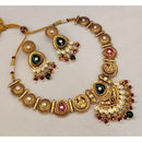 Lucentarts Jewellery Regalia Pota Stone And Polki Kundan Necklace Set With Bird Motifs