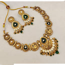 Lucentarts Jewellery Regalia Pota Stone And Polki Kundan Necklace Set With Bird Motifs
