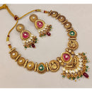 Lucentarts Jewellery Regalia Pota Stone And Polki Kundan Necklace Set With Bird Motifs