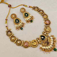 Lucentarts Jewellery Regalia Pota Stone And Polki Kundan Necklace Set With Bird Motifs