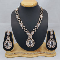 Lucentarts Jewellery Eternia American Diamond And Austrian Stone Long Necklace Set
