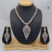Lucentarts Jewellery Enigma American Diamond And Austrian Stone Necklace Set