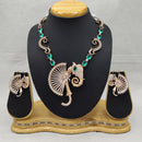 Lucentarts Jewellery Ecstatica American Diamond And Austrian Stone Necklace Set With Elephant Motifs