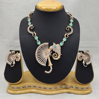 Lucentarts Jewellery Ecstatica American Diamond And Austrian Stone Necklace Set With Elephant Motifs