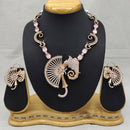 Lucentarts Jewellery Ecstatica American Diamond And Austrian Stone Necklace Set With Elephant Motifs