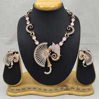 Lucentarts Jewellery Ecstatica American Diamond And Austrian Stone Necklace Set With Elephant Motifs