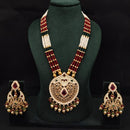 Lucentarts Jewellery Heritage Meenakari And Pota Stone And Pearl Long Necklace Set