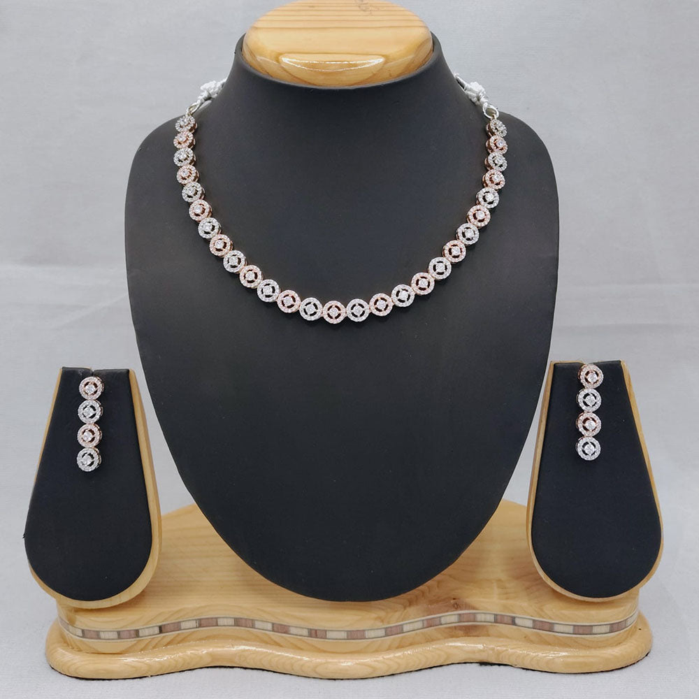 Lucentarts Jewellery Ecstatica American Diamond Necklace Set