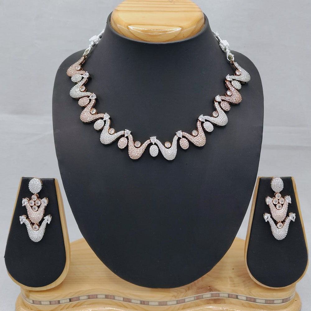 Lucentarts Jewellery Celeste Austrian Stone And American Diamond Necklace Set