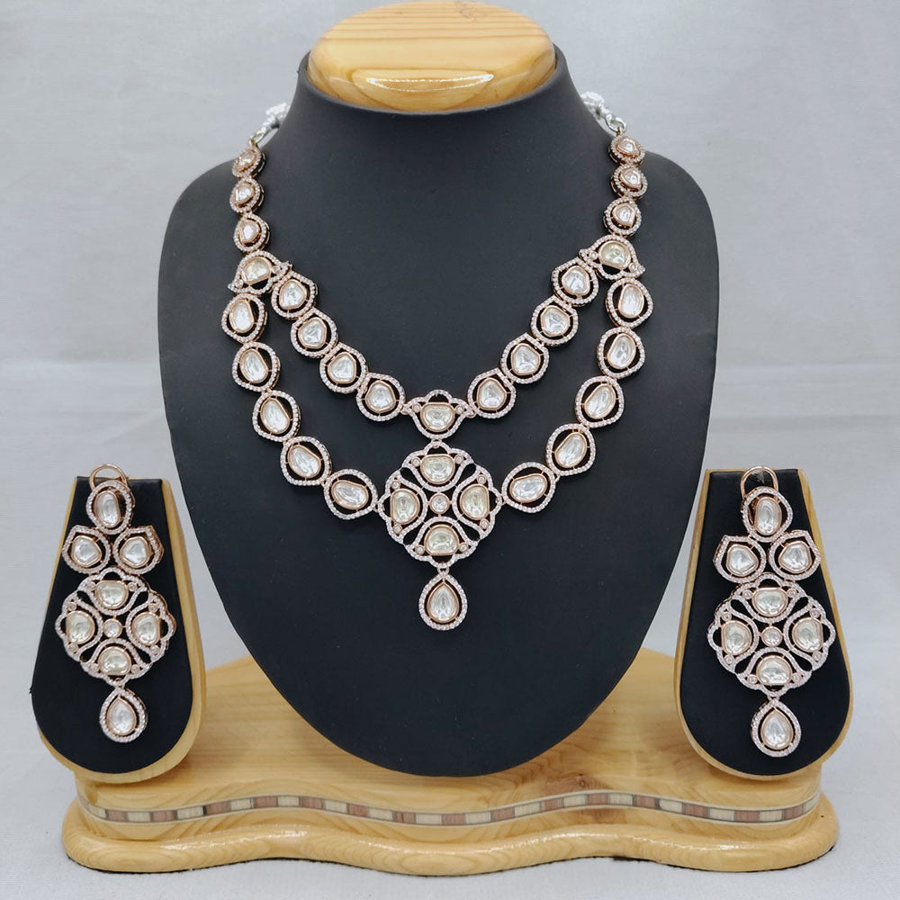 Lucentarts Jewellery Luxe Polki Kundan And Austrian Stone Necklace Set