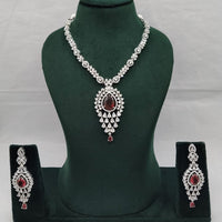 Lucentarts Jewellery Grand Luxury  American Diamond Sparkle Necklace Set