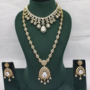 Lucentarts Jewellery Grand Luxury  American Diamond Sparkle Double Necklace Set