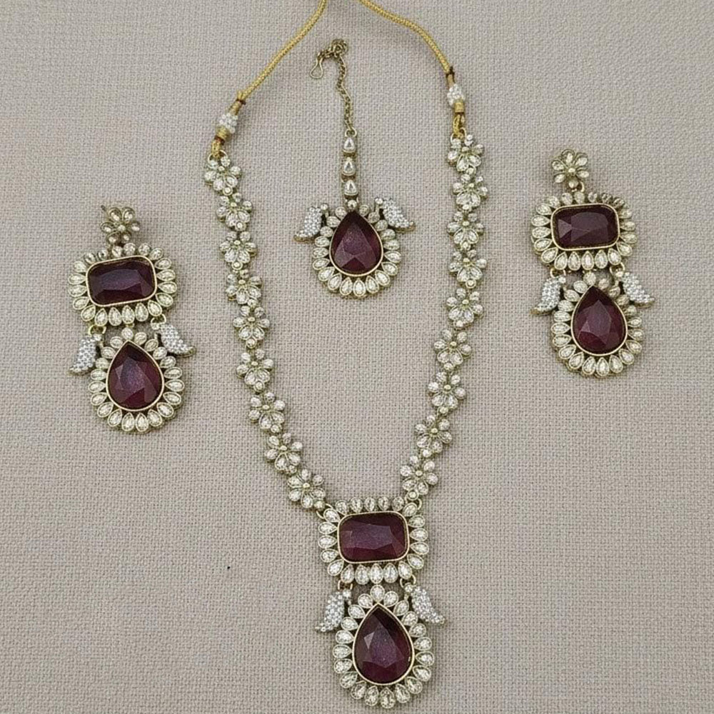 Lucentarts Sparkling Crystal Stone And Austrian Stone Necklace Set