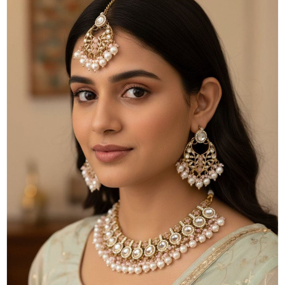 Lucentarts Sparkling Pota Stone And Beads Necklace Set