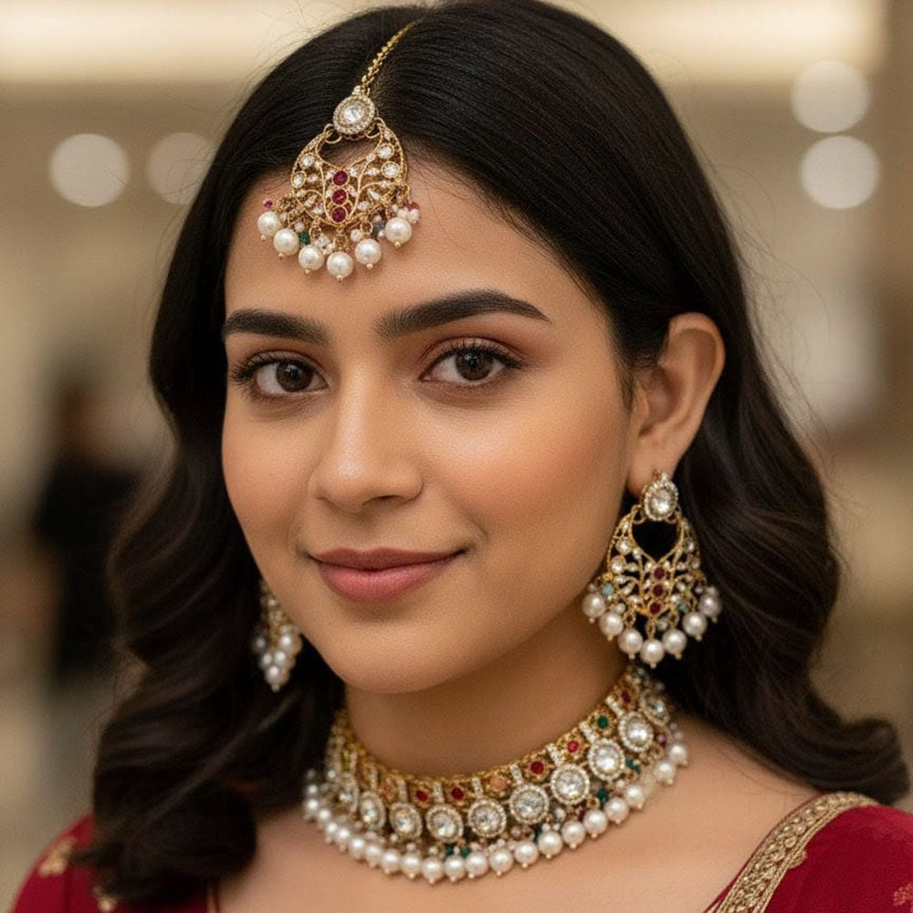 Lucentarts Sparkling Pota Stone And Beads Necklace Set