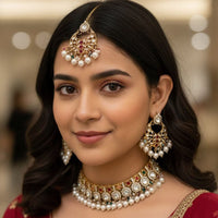 Lucentarts Sparkling Pota Stone And Beads Necklace Set