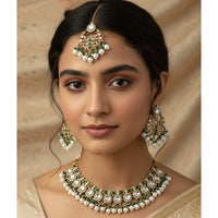 Lucentarts Sparkling Pota Stone And Beads Necklace Set